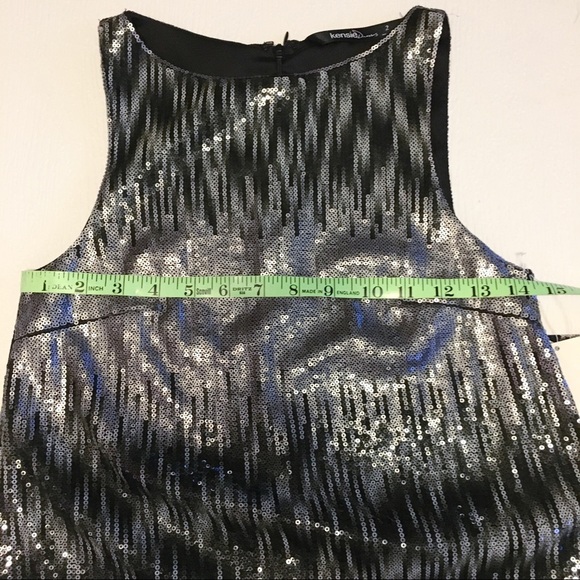 nwt Kensie Sequin Ombre Mini Dress in Silver Black Combo Size 2 Small - Picture 10 of 13